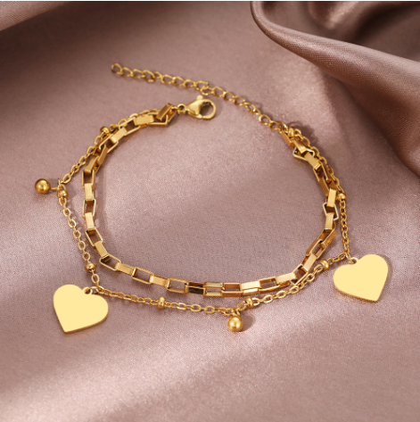 Double-Layer Heart Bracelet