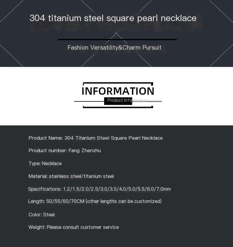 Square Pearl Chain Necklace - Image 1