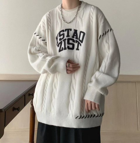 Men's Lazy Sweater Thick Twist Coat Image 2