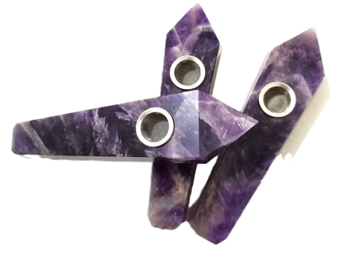 Dream Purple Gold Crystal Pipe Image 1