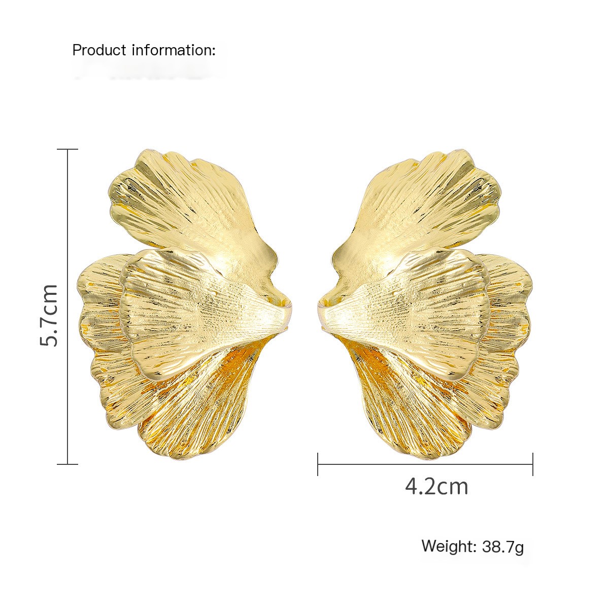 Gingko Biloba earrings gold