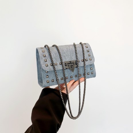 Rivet Chain Bag - Light Blue
