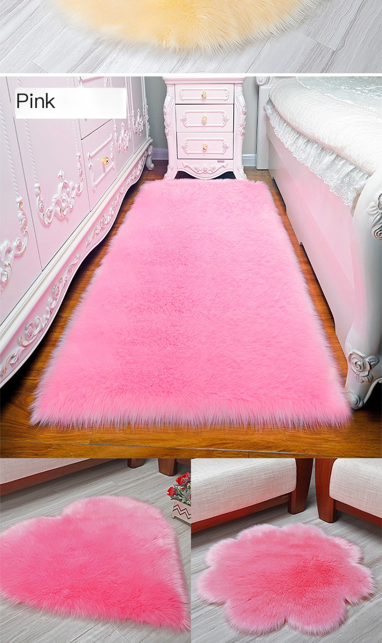 Princess Series Round Faux Sheepskin Rug 3