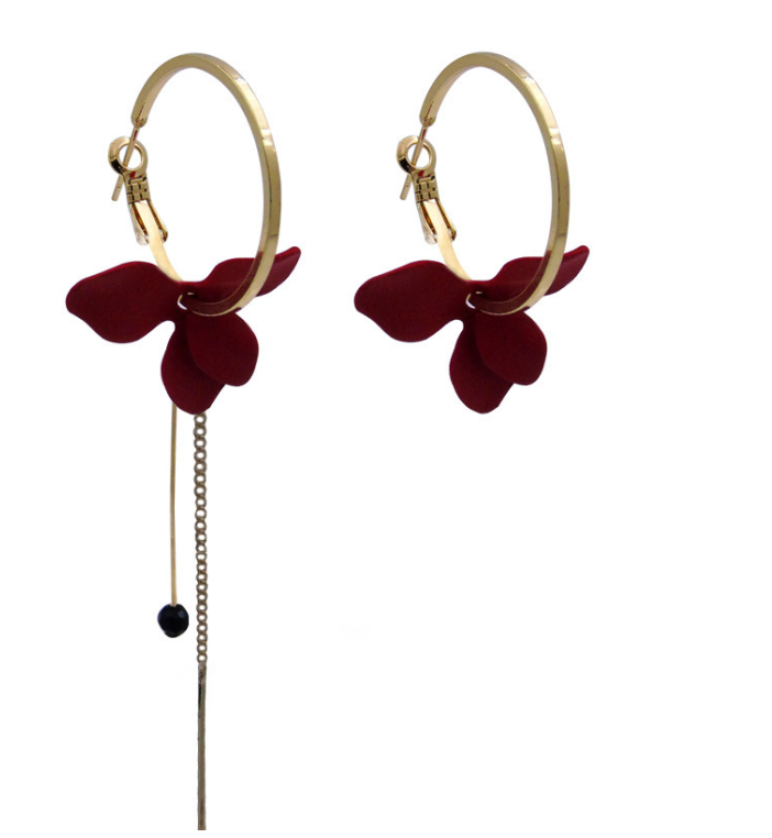 Asymmetrical Floral Earrings