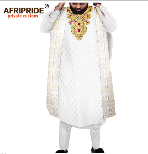 African Couple Suit Embroidery 3 Pieces Set - Image 3
