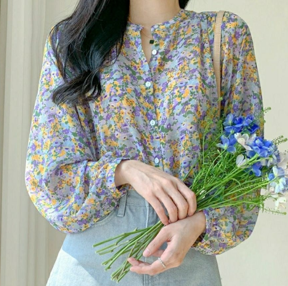 Floral Chiffon Shirt Image 3