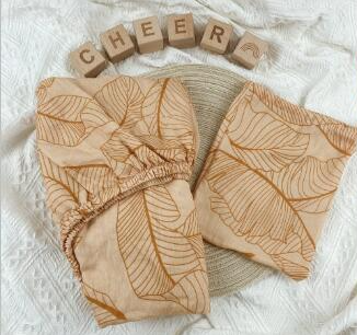 Organic Cotton Cot Sheet - Palm Leaves