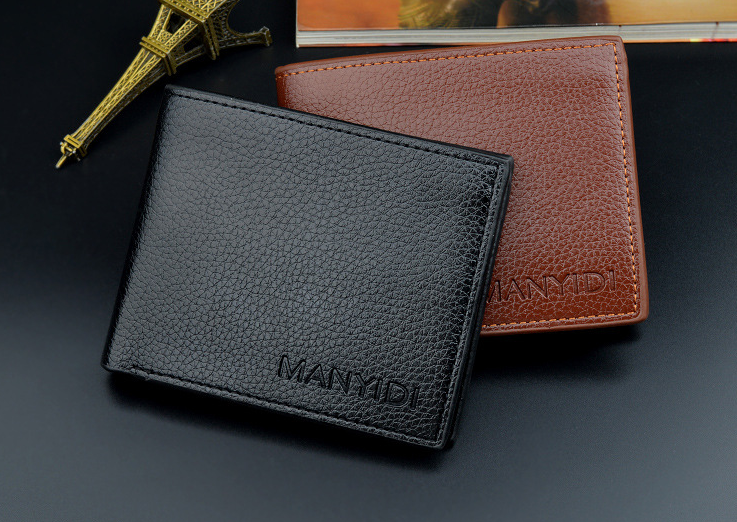 Men's Short Driving License Wallet - Light Brown