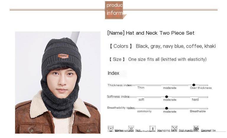 Knitted Thick Hat - Black