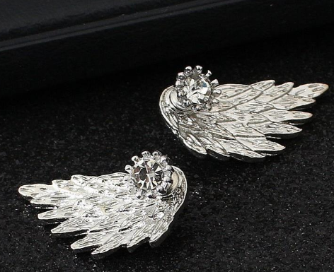 Vintage 3D Angel Wings Earrings Image 3