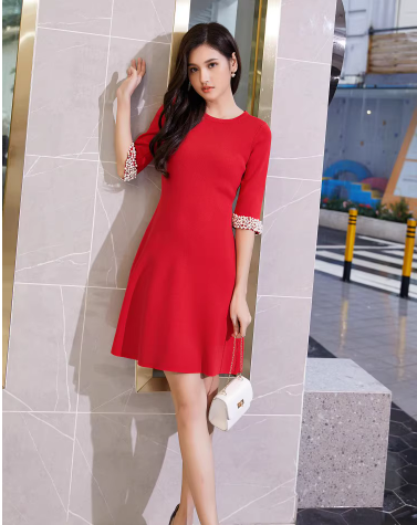 Knitted Dress Red M