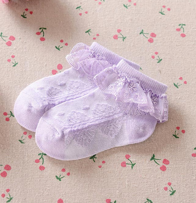 Children's lace boat socks Children's socks Girls baby mesh socks Thin lace princess socks image