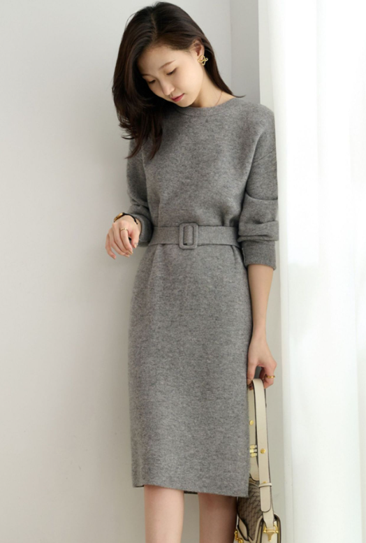Long Sleeve Dress Gray