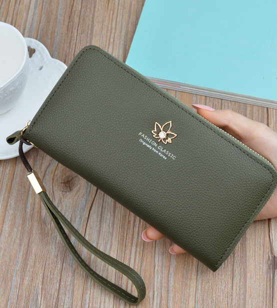 Large-capacity Zipper Wallet - Red Bean Paste