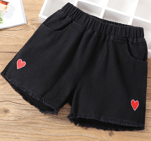 Heart Embroidery Shorts 1