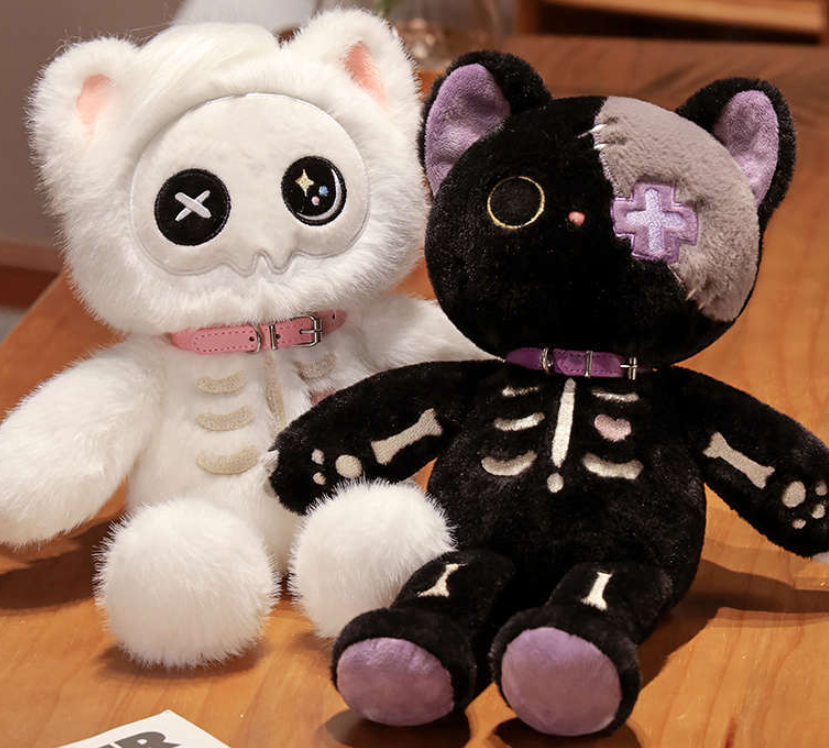 Kawaii Devil Skeleton Cat Plush Toy