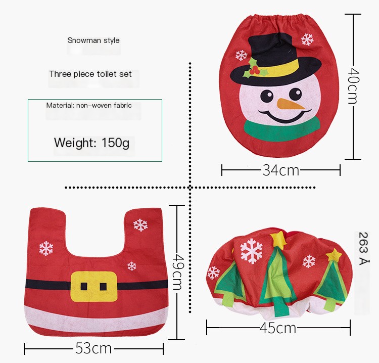Three-piece Christmas toilet set design 1