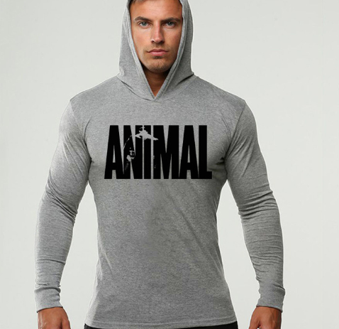 Men's Fitness Long Sleeve Hooded Sweatshirt Image 1