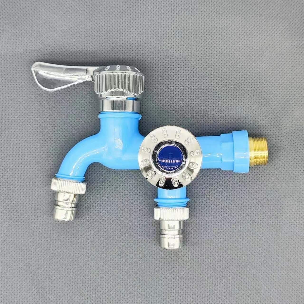 Wholesale washing machine faucet faucet 4 points one in two out multifunctional color brand new plastic extended faucet image