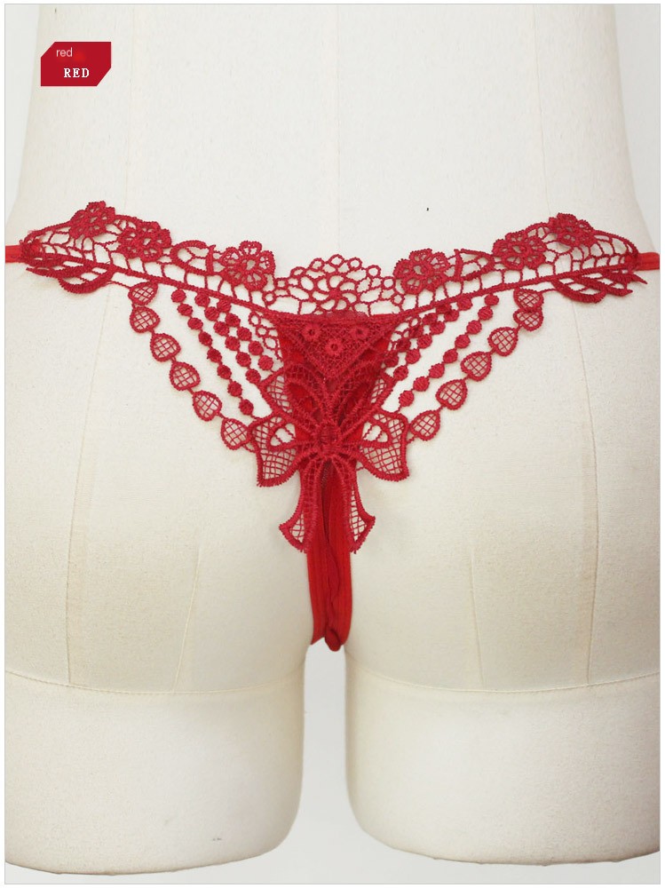 Red Lace Thong Panty