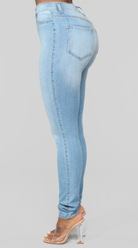 Sky Blue High Waist Skinny Jeans 4