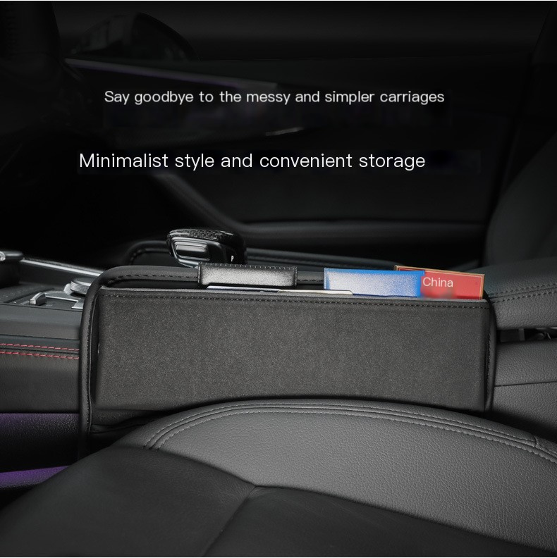 Suede Car Seat Gap Storage Box Image 2