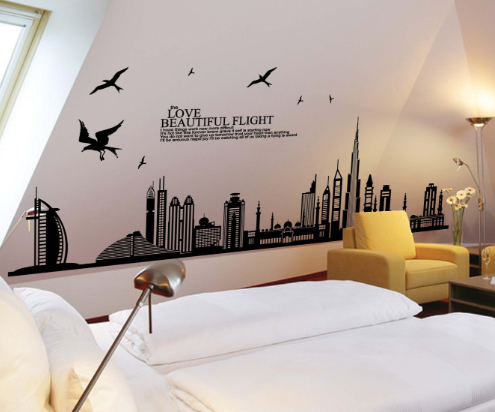 Cityscape Silhouette Wall Sticker