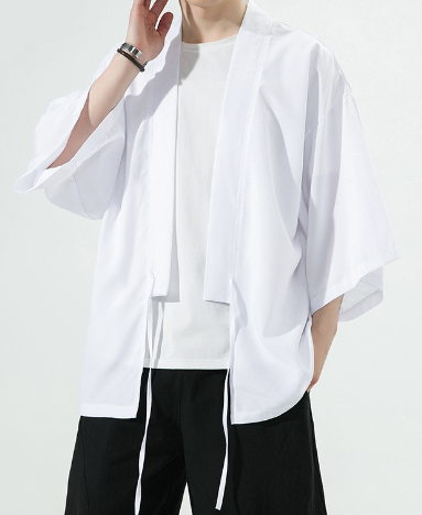 2024 Summer Men Cardigan Japanese Kimono Men Samurai Costume Clothing Kimono Jacket Mens Kimono Shirt Yukata Haori Casual Coat