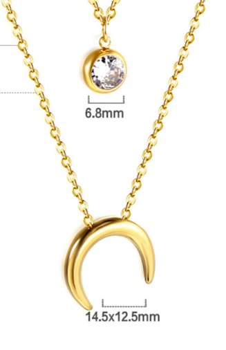 Moon Necklace in Casual Outfit