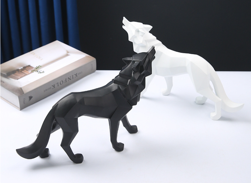Geometric Wolf Sculpture Image 5