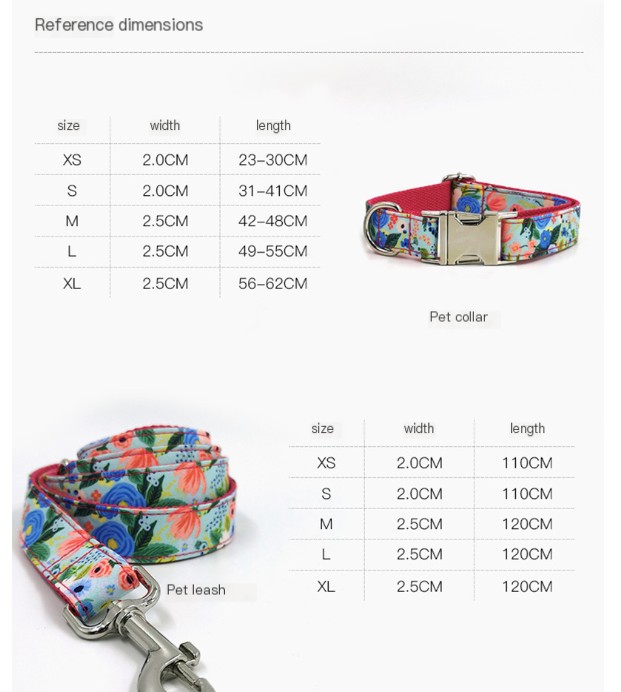 Printed Big Dog Leash Collar