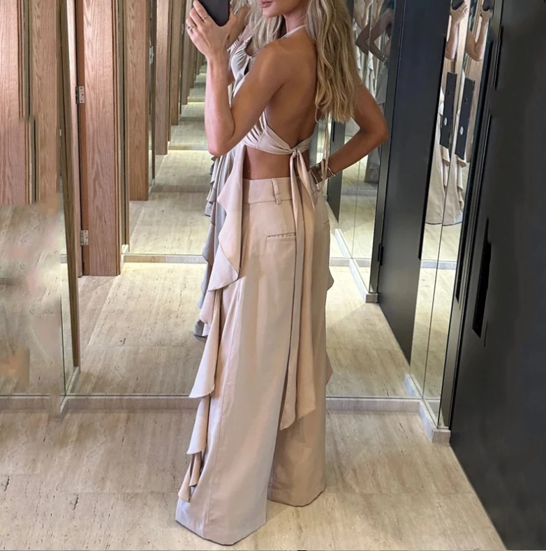 Model wearing the two-piece set