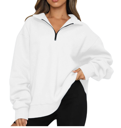 Casual Top Half Zipper Pullover Image 1