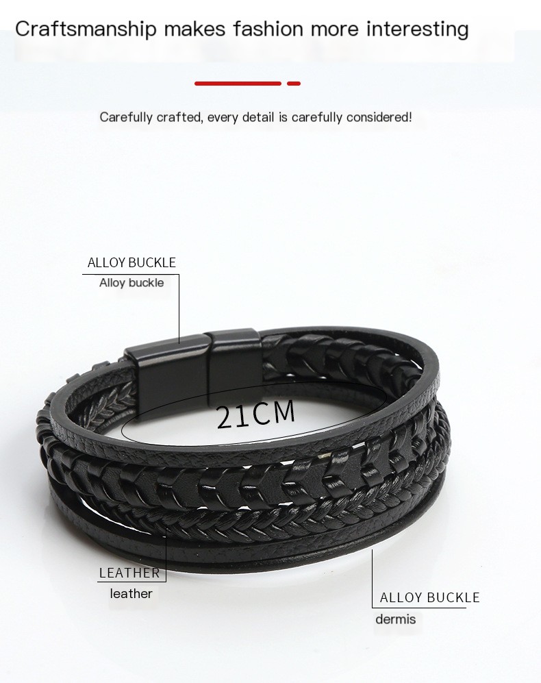 Stylish Leather Woven Bracelet