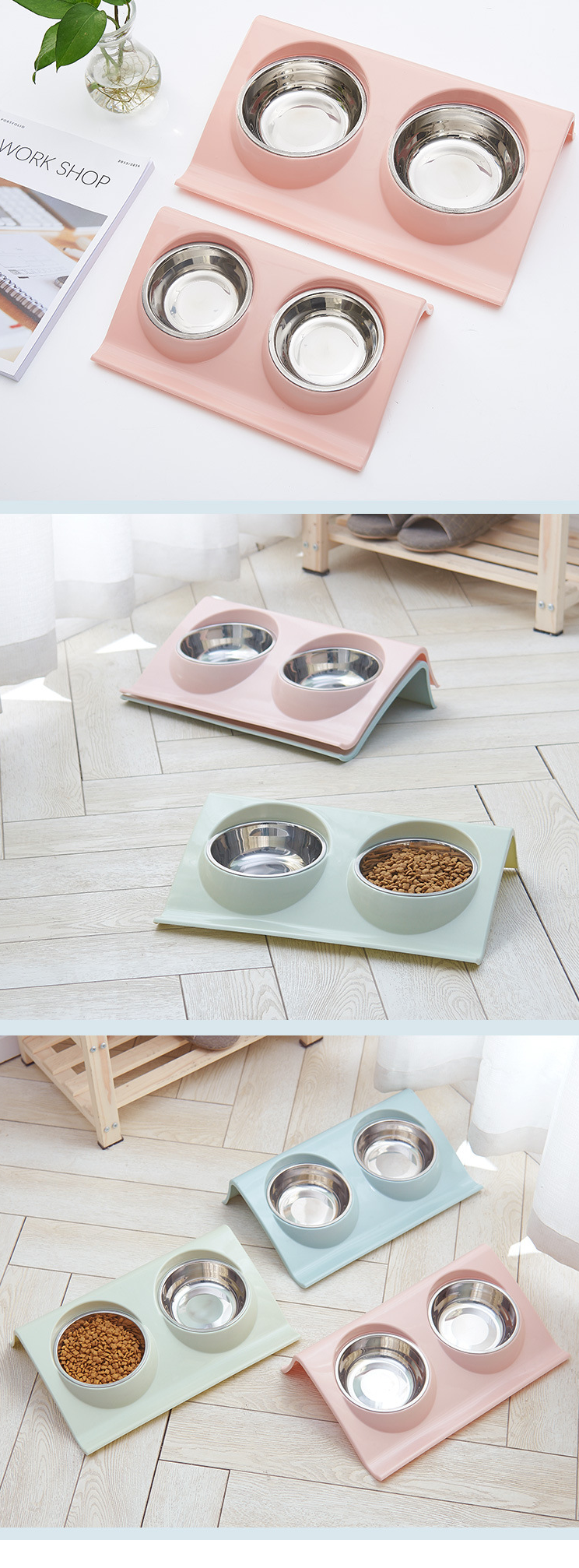 Double Stainless Steel Pet Bowl 4