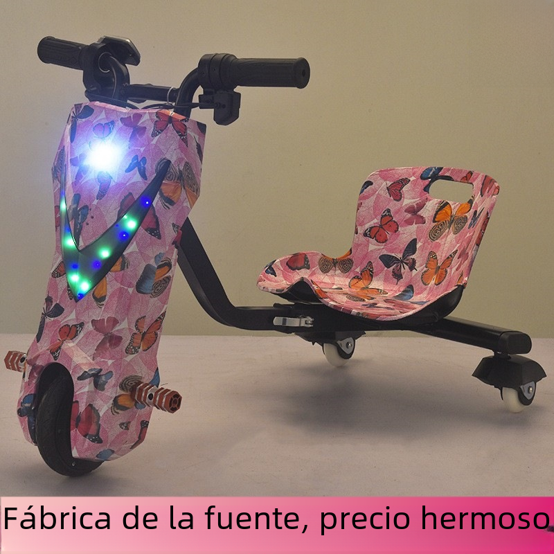 Cross-border electric kart Ultraman model 6-inch mini Lithium electric three-wheel drift car source factory image