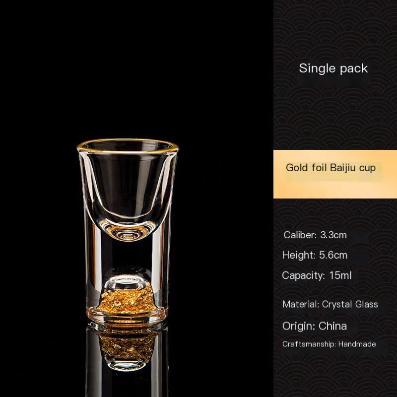 Small Crystal Glass One-shot Cup with Gold Foil
