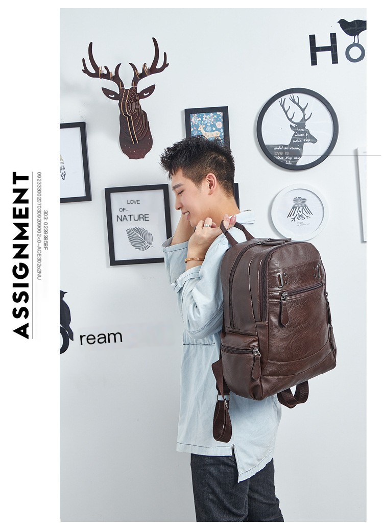 Men's Leather Backpack Image 2