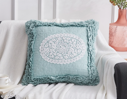 Cotton sofa pillowcase in Bean Paste color