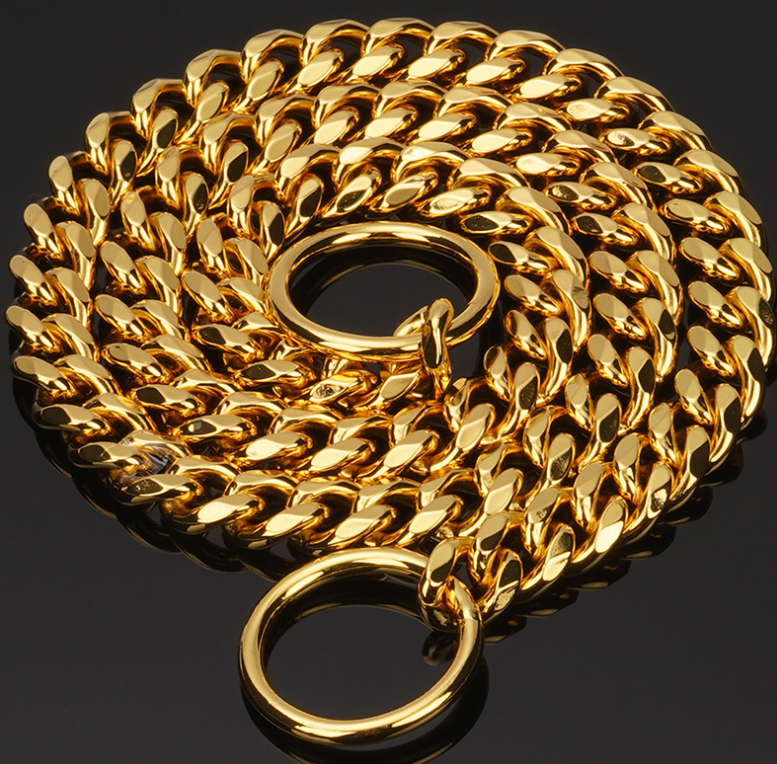 Gold Stainless Steel Dog Necklace 3