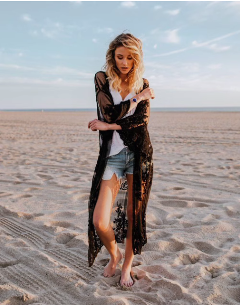 White Lace Beach Vacation Kaftan