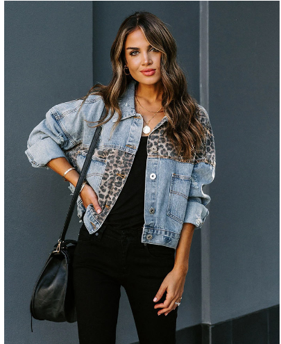 Eleonora ™- Modern jeans with leopard print image