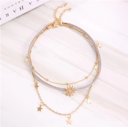 Multi-layer star choker necklace image 3