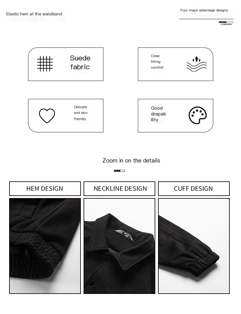 Streetwear Faux Suede Jacket