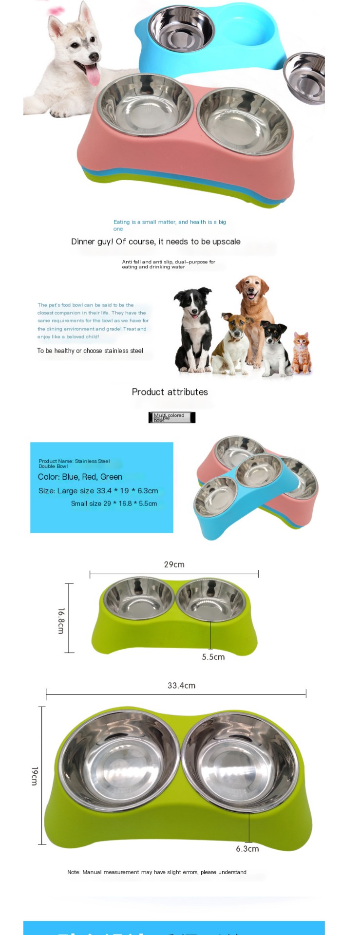 Eco-Friendly Silicone Pet Double Bowl