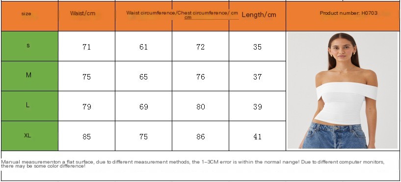 One-shoulder Knitted T-shirt Women's Cropped Crop Top