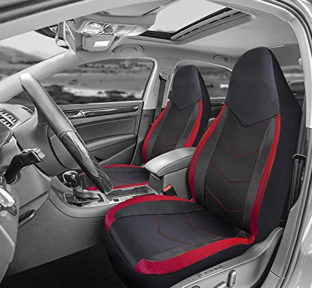 High Back Air Mesh Fabric Car Seat Covers Sporty Design Airbag Compatible Fit For Most Car Suv Truck Van Seat Cushion