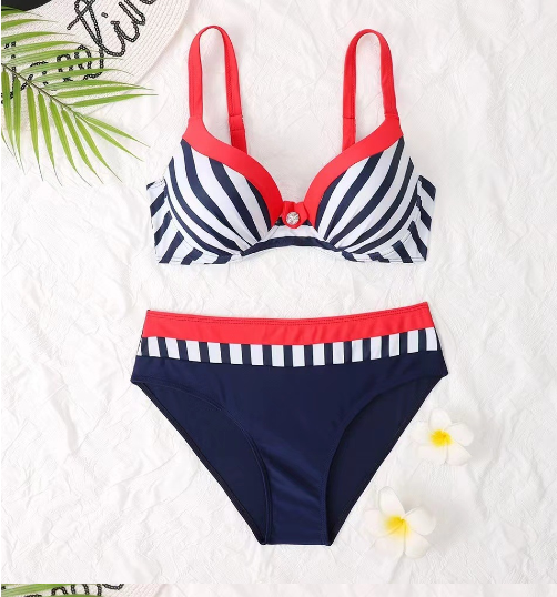 Multi-color Gathered Bikini - Side View