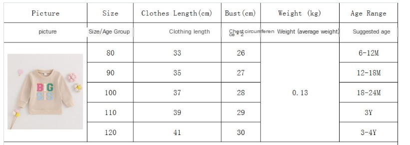 New Girls' Long-sleeved Alphabet Embroidery Long-sleeved Sweater