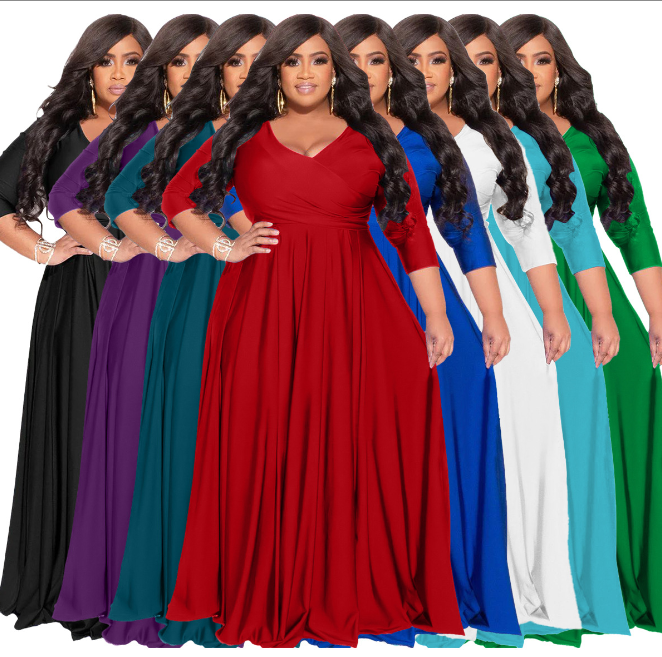 Elegant long dress detail view